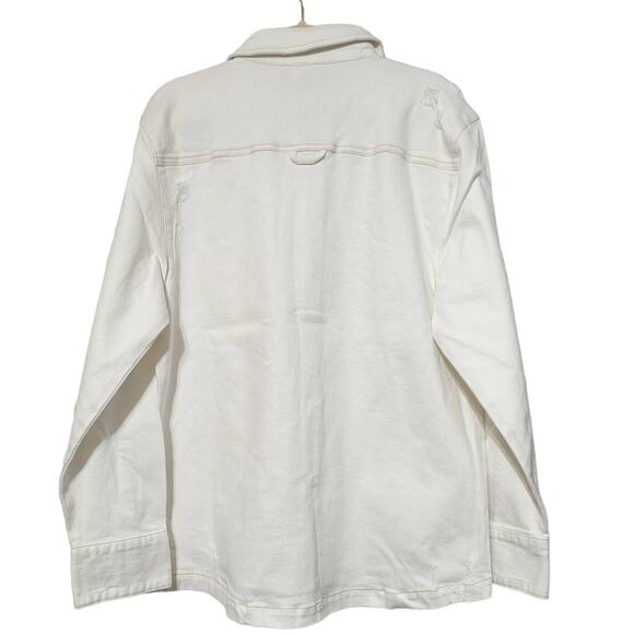 SER.O.YA Marcus Button Front Denim Shirt Shacket Arizona White Seroya Size XXL - Picture 5 of 14